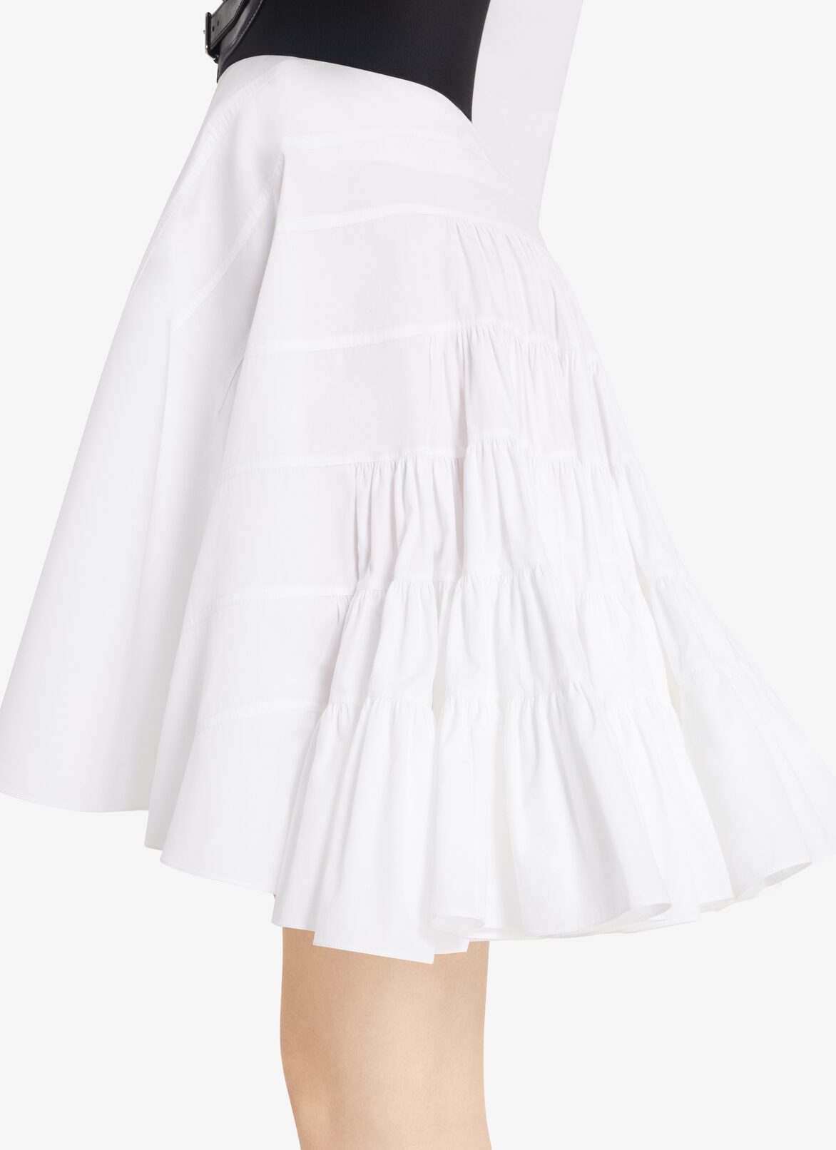 Ruffle Skirt in cotton ALAÏA WHITE RUFFLE SKIRT IN COTTON
